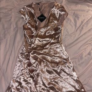 satin wrap dress